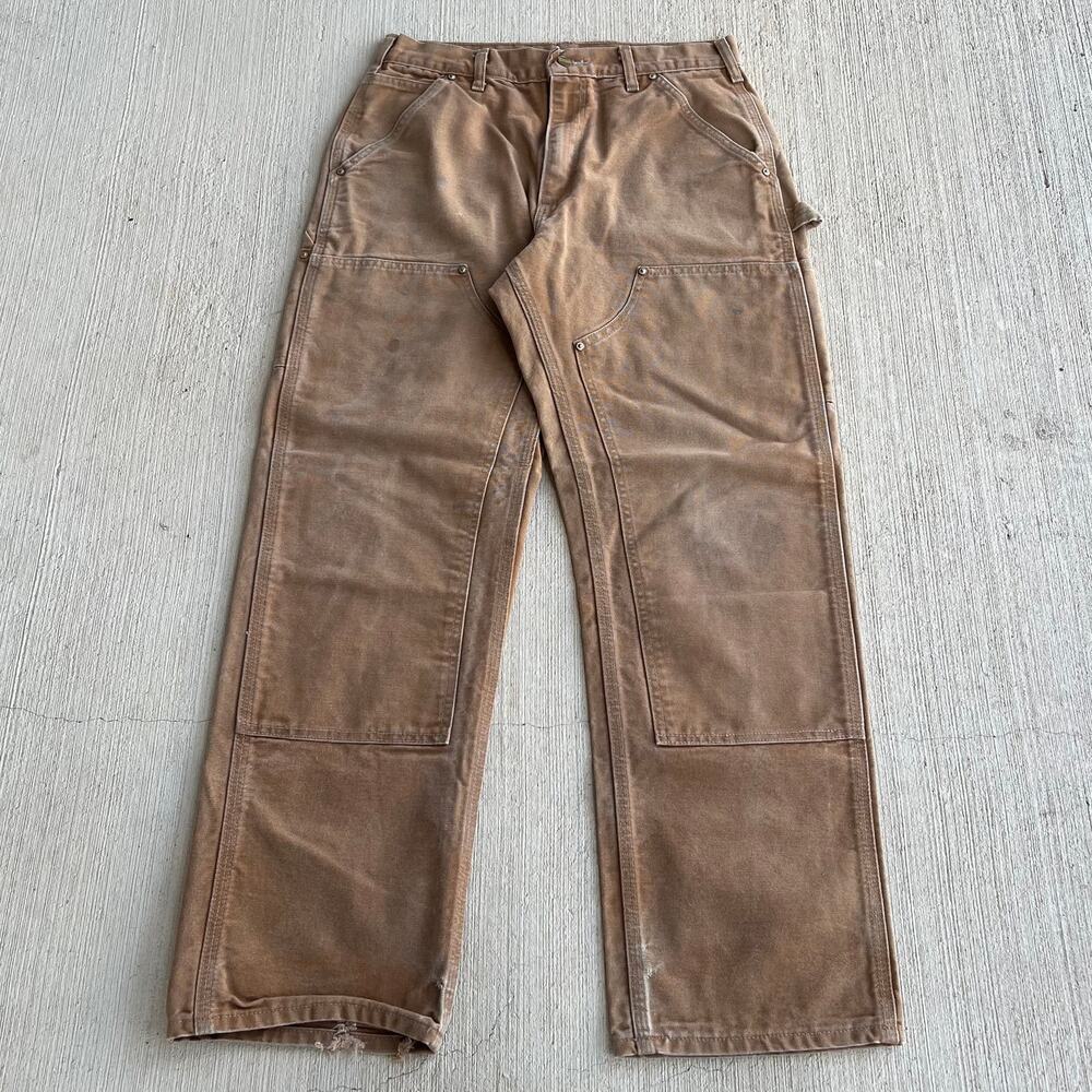 Carhartt B01 BRN brown double knee work wear carpenter pants
